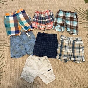 Lot of 7 Toddler/Baby Cargo/Plaid Shorts Size 18 Months